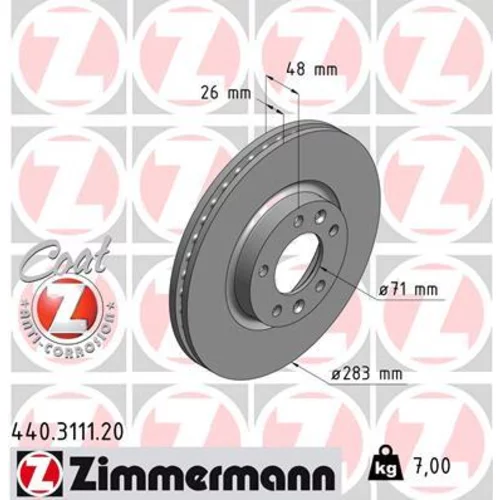 Brzdový kotúč ZIMMERMANN 440.3111.20