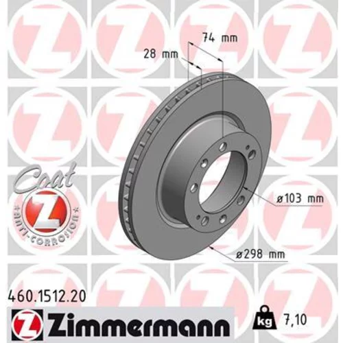 Brzdový kotúč ZIMMERMANN 460.1512.20