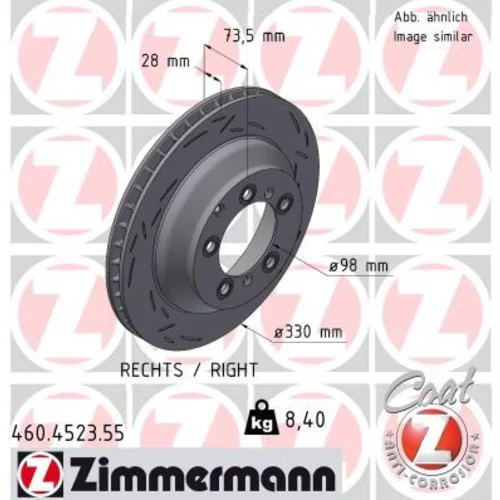 Brzdový kotúč ZIMMERMANN 460.4523.55