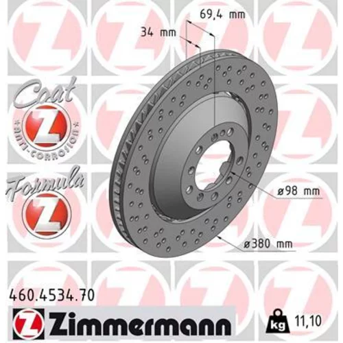 Brzdový kotúč ZIMMERMANN 460.4534.70