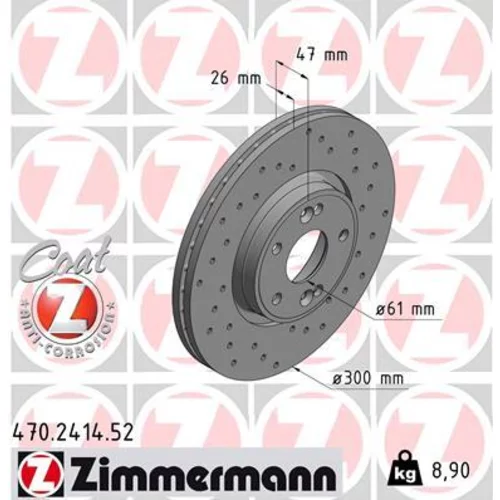 Brzdový kotúč ZIMMERMANN 470.2414.52