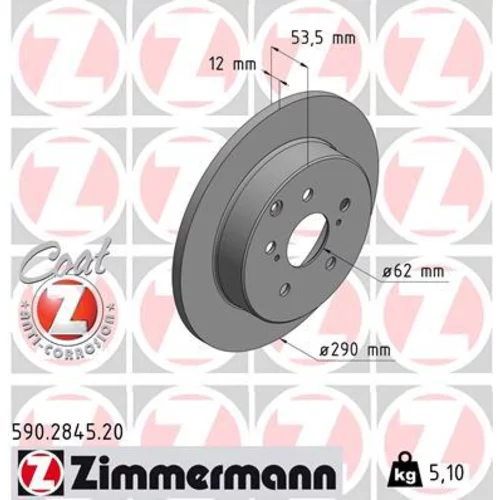 Brzdový kotúč ZIMMERMANN 590.2845.20