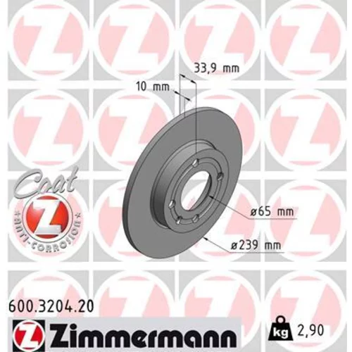 Brzdový kotúč ZIMMERMANN 600.3204.20