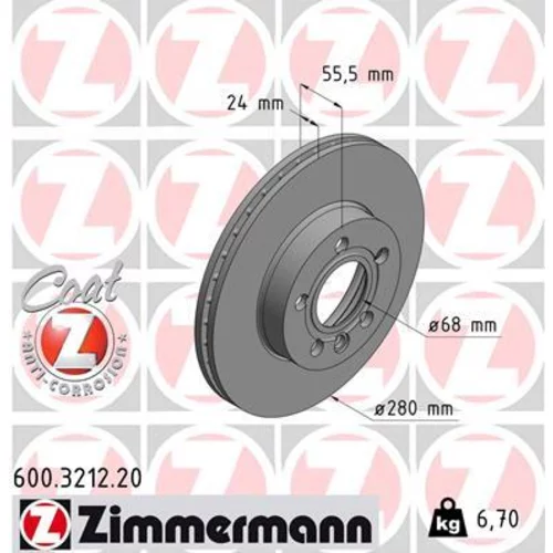 Brzdový kotúč ZIMMERMANN 600.3212.20