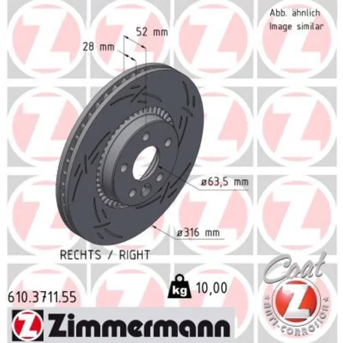 Brzdový kotúč ZIMMERMANN 610.3711.55