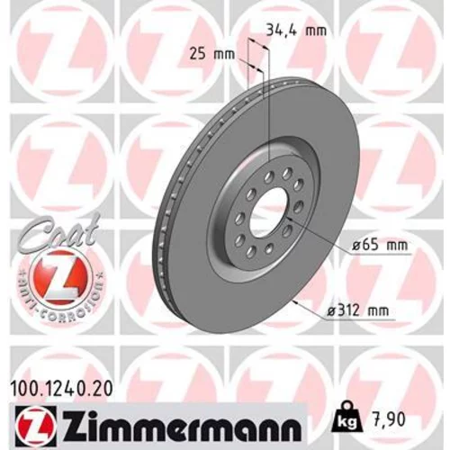 Brzdový kotúč ZIMMERMANN 100.1240.20