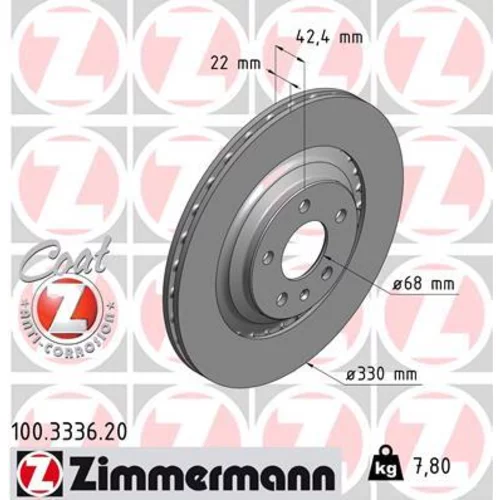 Brzdový kotúč ZIMMERMANN 100.3336.20