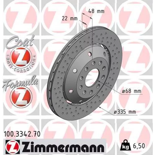 Brzdový kotúč ZIMMERMANN 100.3342.70