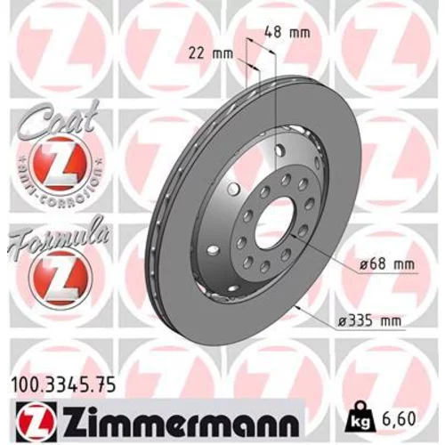 Brzdový kotúč ZIMMERMANN 100.3345.75