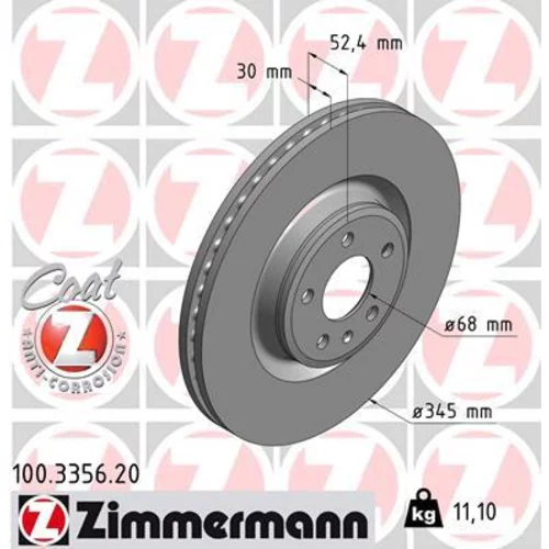 Brzdový kotúč ZIMMERMANN 100.3356.20