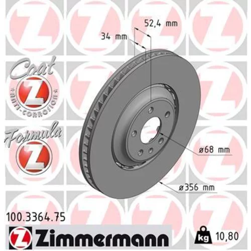 Brzdový kotúč ZIMMERMANN 100.3364.75