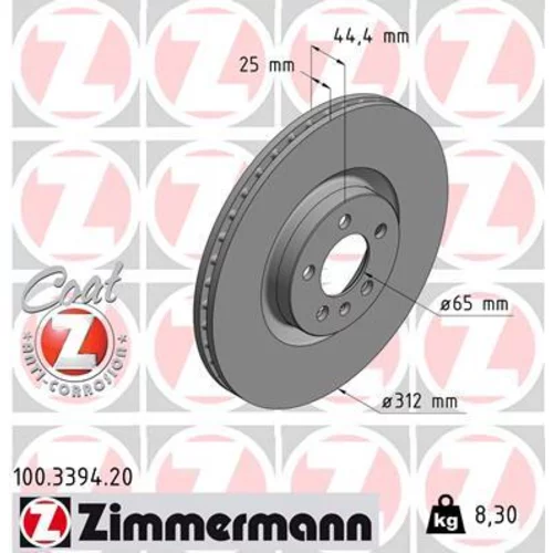 Brzdový kotúč ZIMMERMANN 100.3394.20