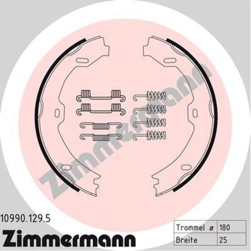 Sada brzd. čeľustí parkov. brzdy ZIMMERMANN 10990.129.5