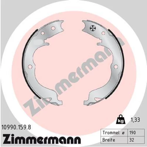 Sada brzd. čeľustí parkov. brzdy ZIMMERMANN 10990.159.8