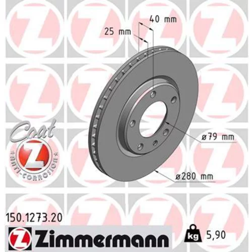 Brzdový kotúč ZIMMERMANN 150.1273.20