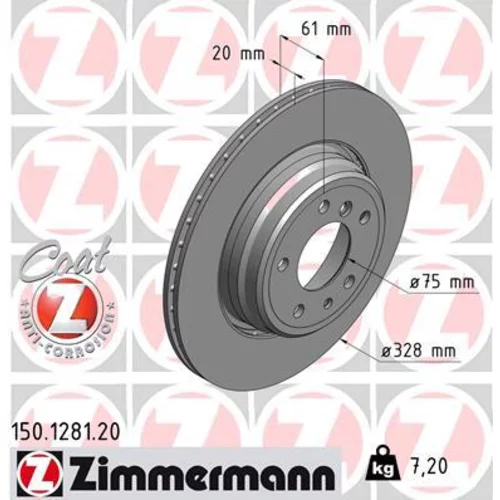 Brzdový kotúč ZIMMERMANN 150.1281.20