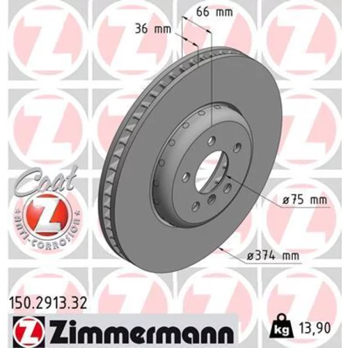 Brzdový kotúč ZIMMERMANN 150.2913.32