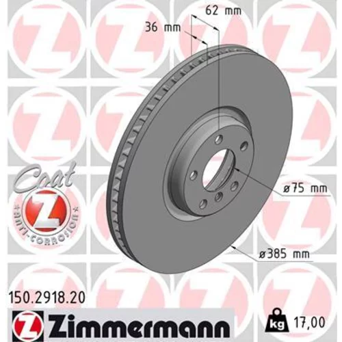 Brzdový kotúč ZIMMERMANN 150.2918.20