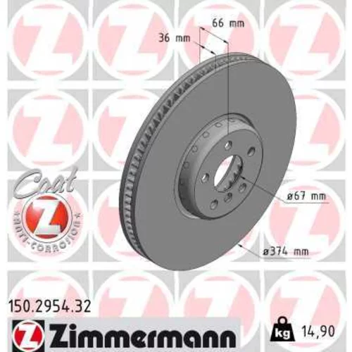 Brzdový kotúč ZIMMERMANN 150.2954.32