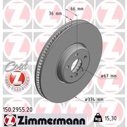 Brzdový kotúč ZIMMERMANN 150.2955.20