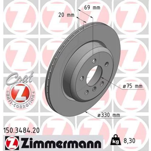 Brzdový kotúč ZIMMERMANN 150.3484.20