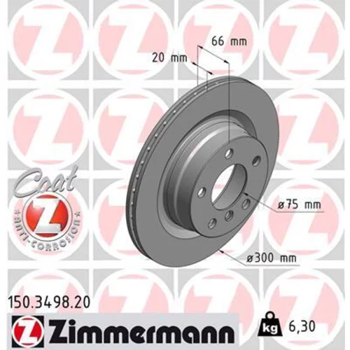 Brzdový kotúč ZIMMERMANN 150.3498.20