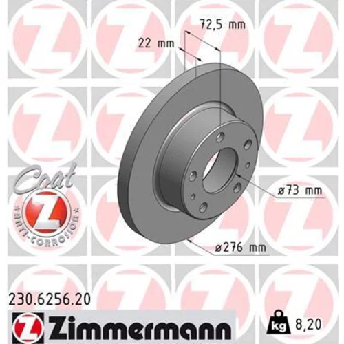 Brzdový kotúč ZIMMERMANN 230.6256.20