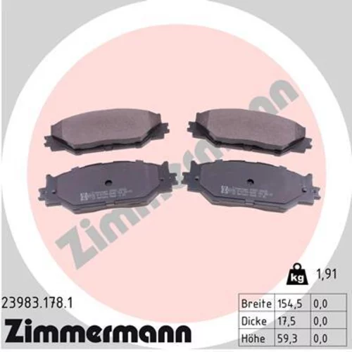 Sada brzdových platničiek kotúčovej brzdy ZIMMERMANN 23983.178.1