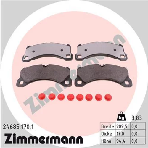 Sada brzdových platničiek kotúčovej brzdy ZIMMERMANN 24685.170.1