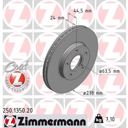 Brzdový kotúč ZIMMERMANN 250.1350.20