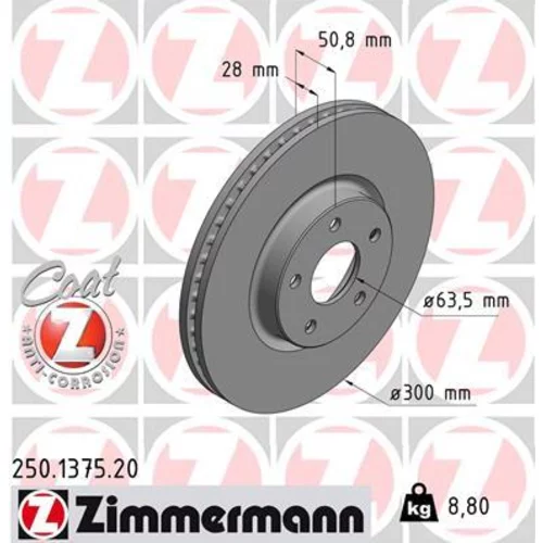 Brzdový kotúč ZIMMERMANN 250.1375.20