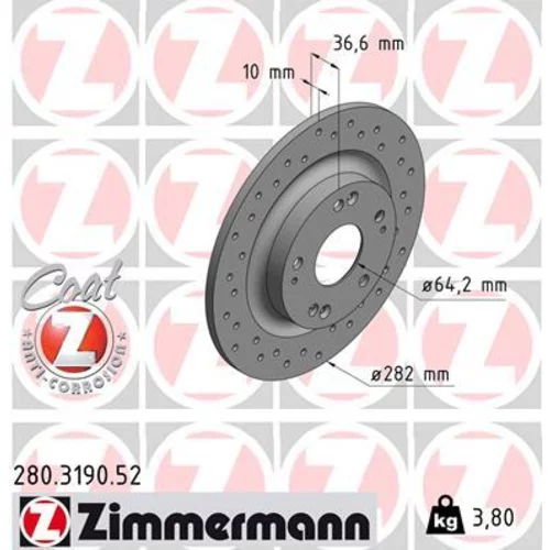 Brzdový kotúč ZIMMERMANN 280.3190.52