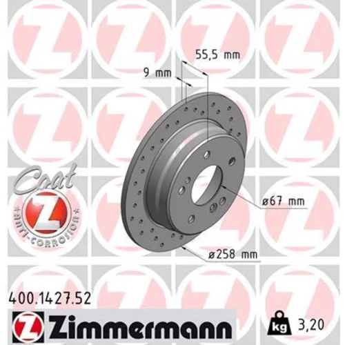 Brzdový kotúč ZIMMERMANN 400.1427.52