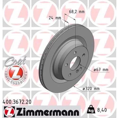 Brzdový kotúč ZIMMERMANN 400.3672.20