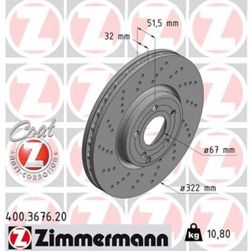 Brzdový kotúč ZIMMERMANN 400.3676.20