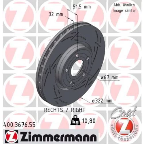 Brzdový kotúč ZIMMERMANN 400.3676.55