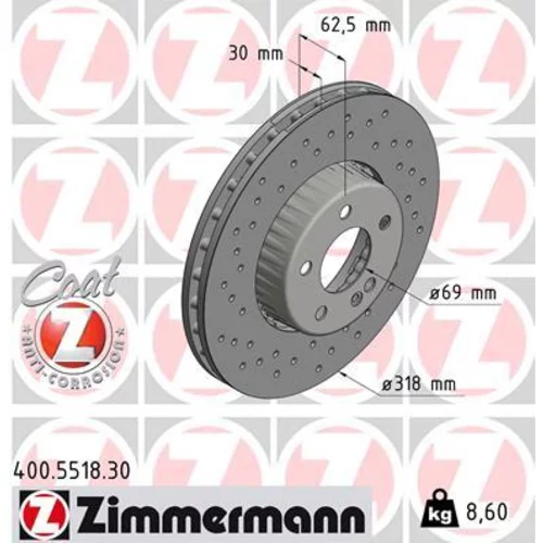 Brzdový kotúč ZIMMERMANN 400.5518.30