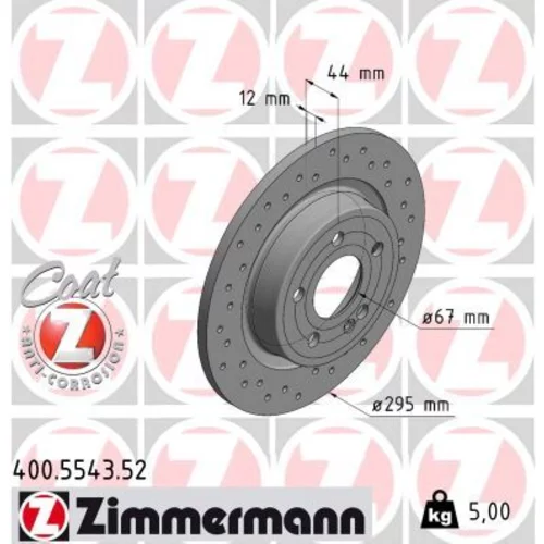 Brzdový kotúč ZIMMERMANN 400.5543.52