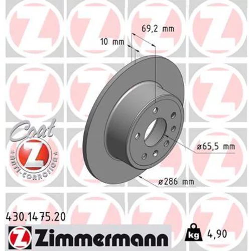 Brzdový kotúč ZIMMERMANN 430.1475.20