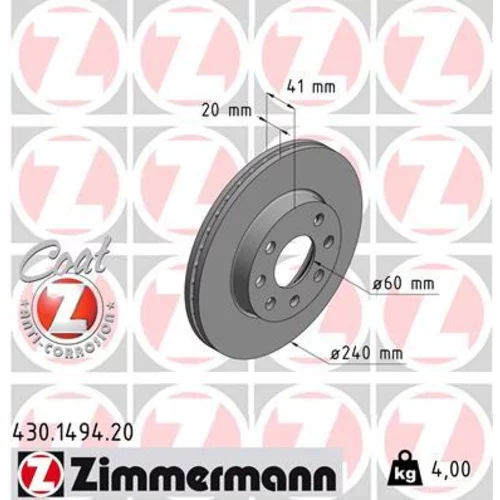 Brzdový kotúč ZIMMERMANN 430.1494.20