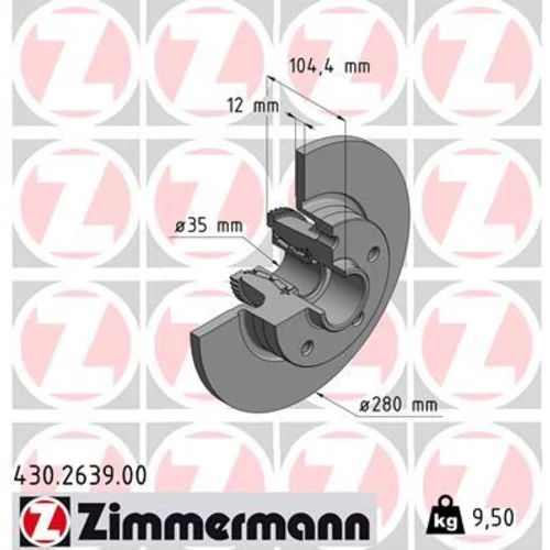 Brzdový kotúč ZIMMERMANN 430.2639.00