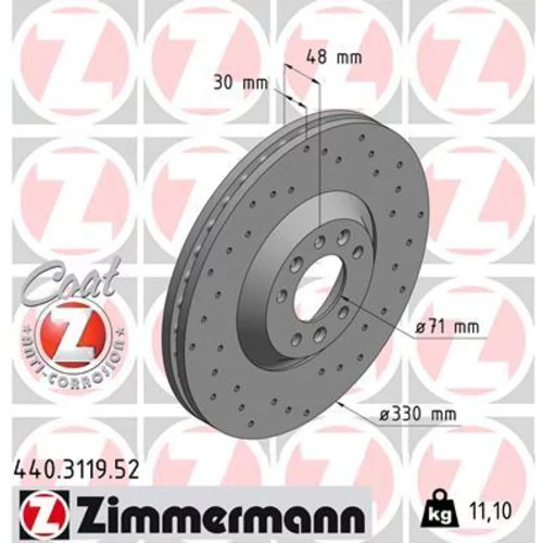 Brzdový kotúč ZIMMERMANN 440.3119.52