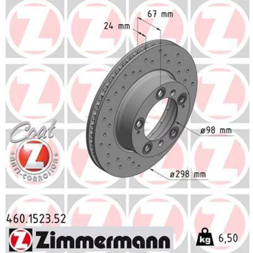 Brzdový kotúč ZIMMERMANN 460.1523.52