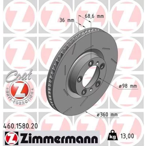 Brzdový kotúč ZIMMERMANN 460.1580.20