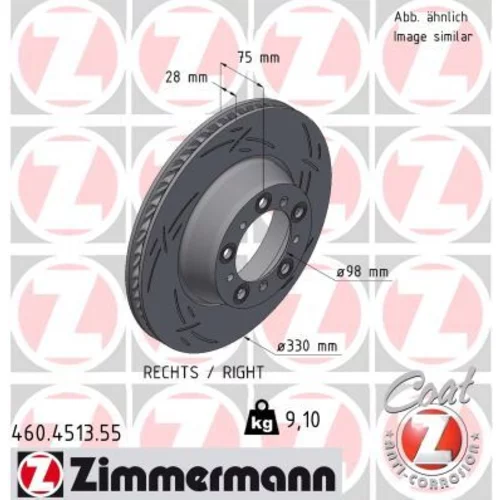 Brzdový kotúč ZIMMERMANN 460.4513.55