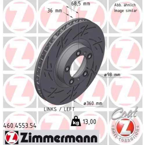 Brzdový kotúč ZIMMERMANN 460.4553.54