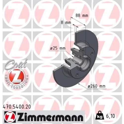 Brzdový kotúč 470.5400.20 /Zimmermann/