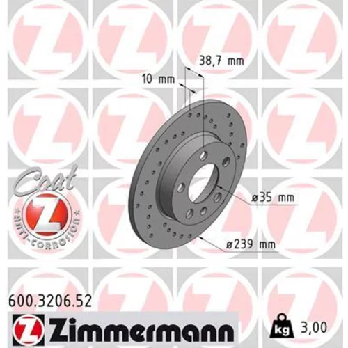 Brzdový kotúč ZIMMERMANN 600.3206.52