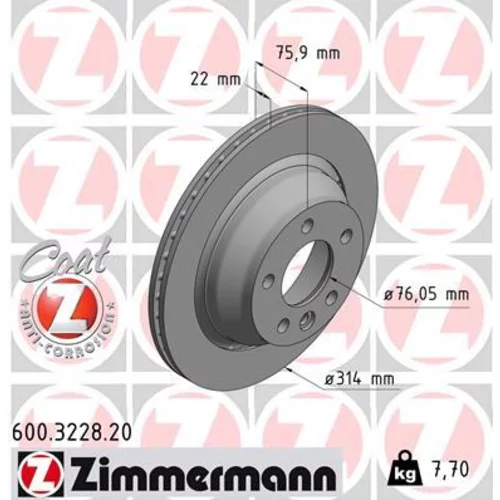 Brzdový kotúč ZIMMERMANN 600.3228.20