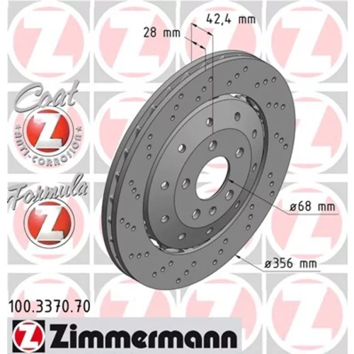 Brzdový kotúč ZIMMERMANN 100.3370.70